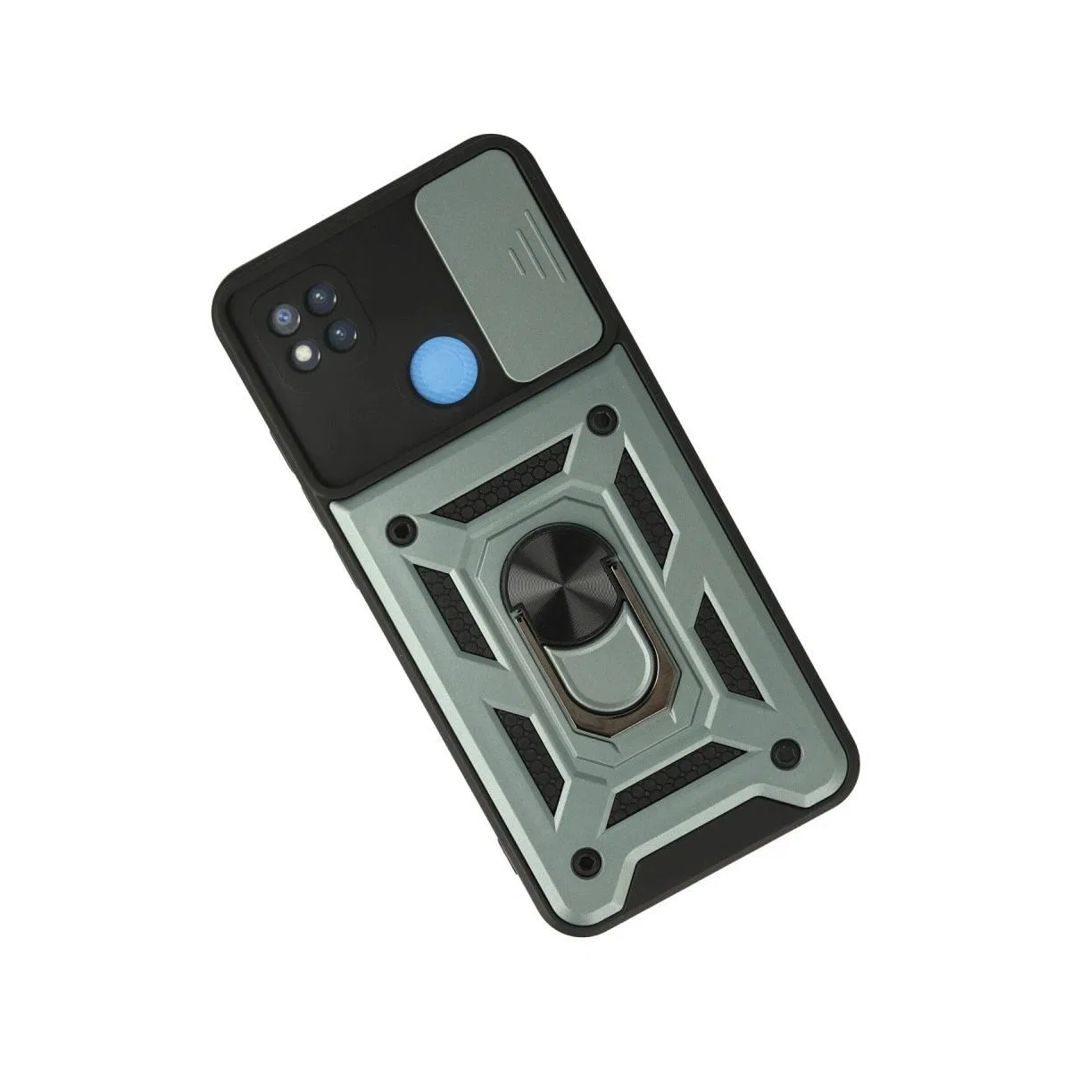 Xiaomi Redmi 9c Kılıf Pars Lens Yüzüklü Silikon - Yeşil görsel 3