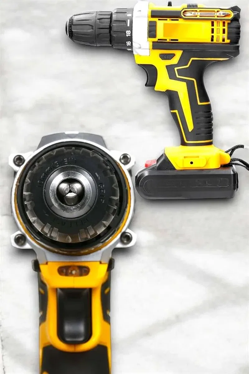 Metal Dişli 24W Akülü Matkap -Çift Bataryalı ve LED Çalışma Işığı ile Tam Set görsel 4