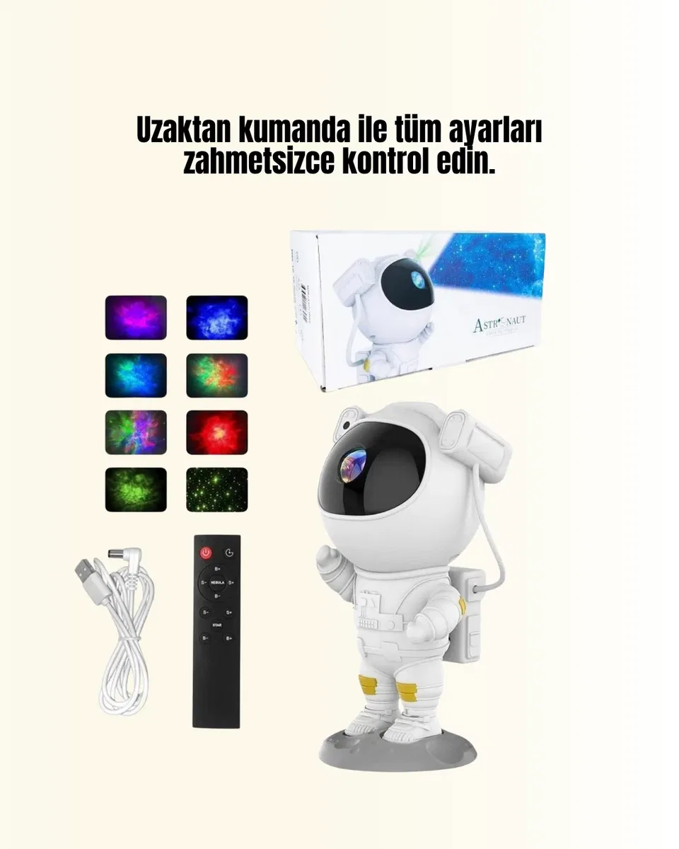 Dekoratif ve Fonksiyonel Astronot Projeksiyon Aydınlatma görsel 3