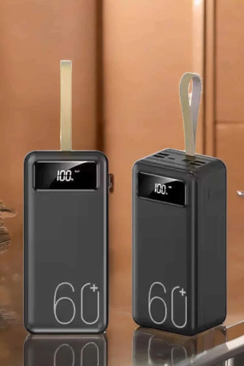 Powerbank 60. 000 Mah Hızlı Şarj 4 Çıkışlı Uzun Şarj Süreli Dijital Göstergeli görsel 4