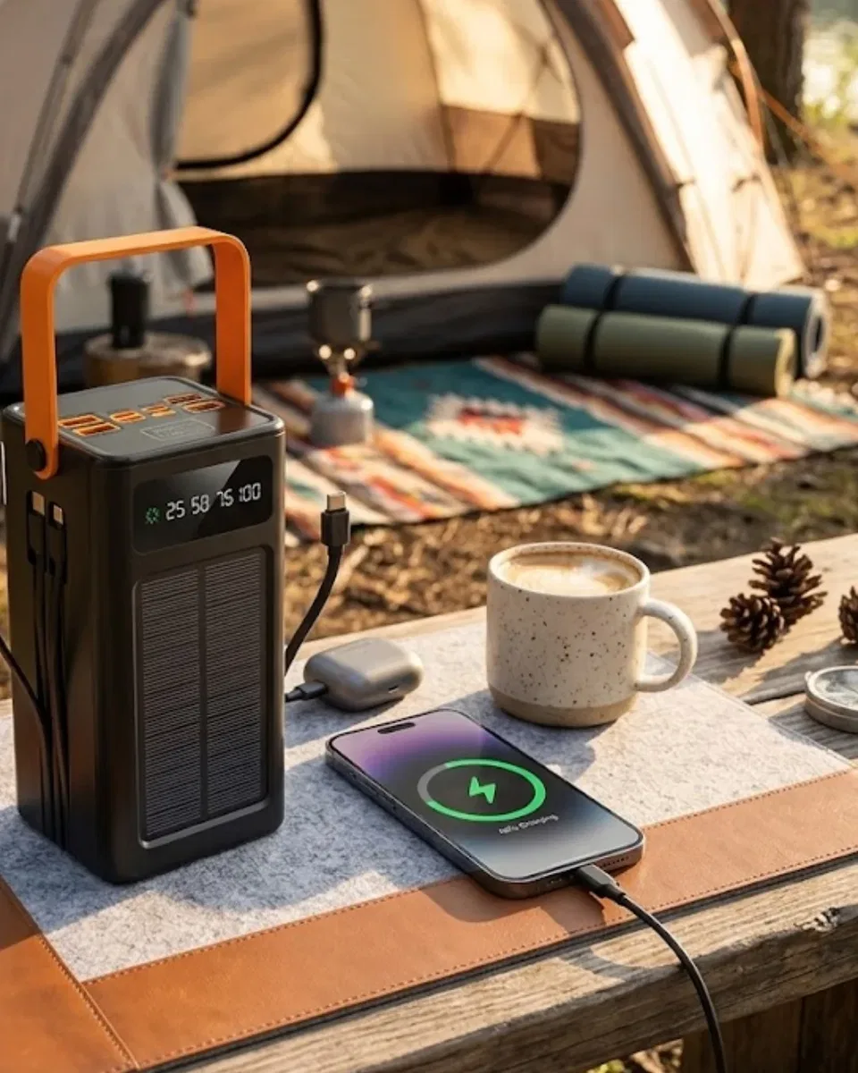 80. 000 Solar Şarj Özellikli Yüksek Kapasiteli Powerbank Hızlı Şarj Destekli