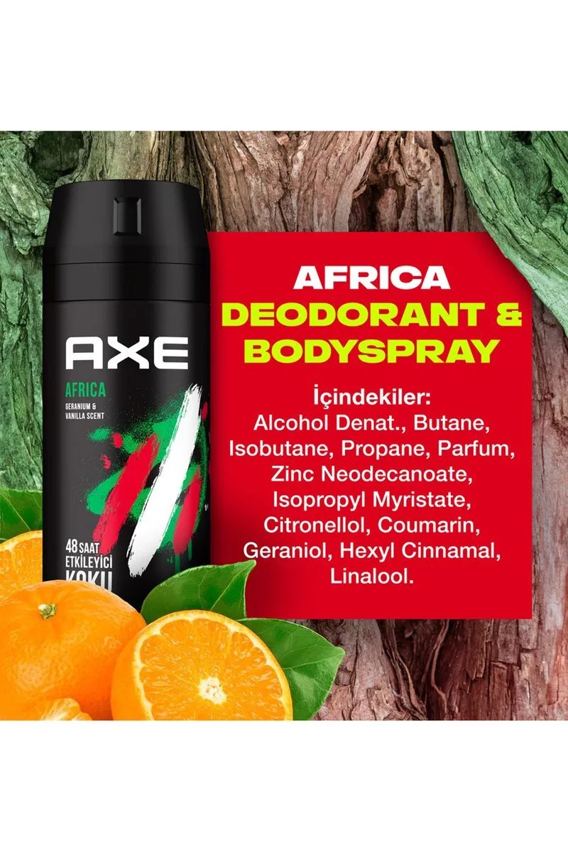 3 Adet Axe Africa Erkek Deodorant Sprey 150 ml görsel 8