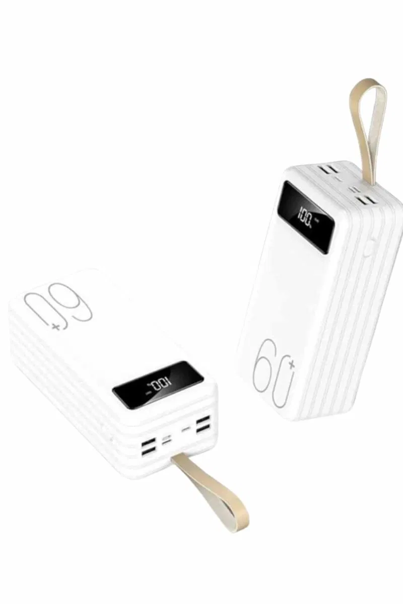 Powerbank 60. 000 Mah Taşınabilir Şarj Hızlı El Fenerli Dijital Göstergeli Yeni Nesil görsel 2