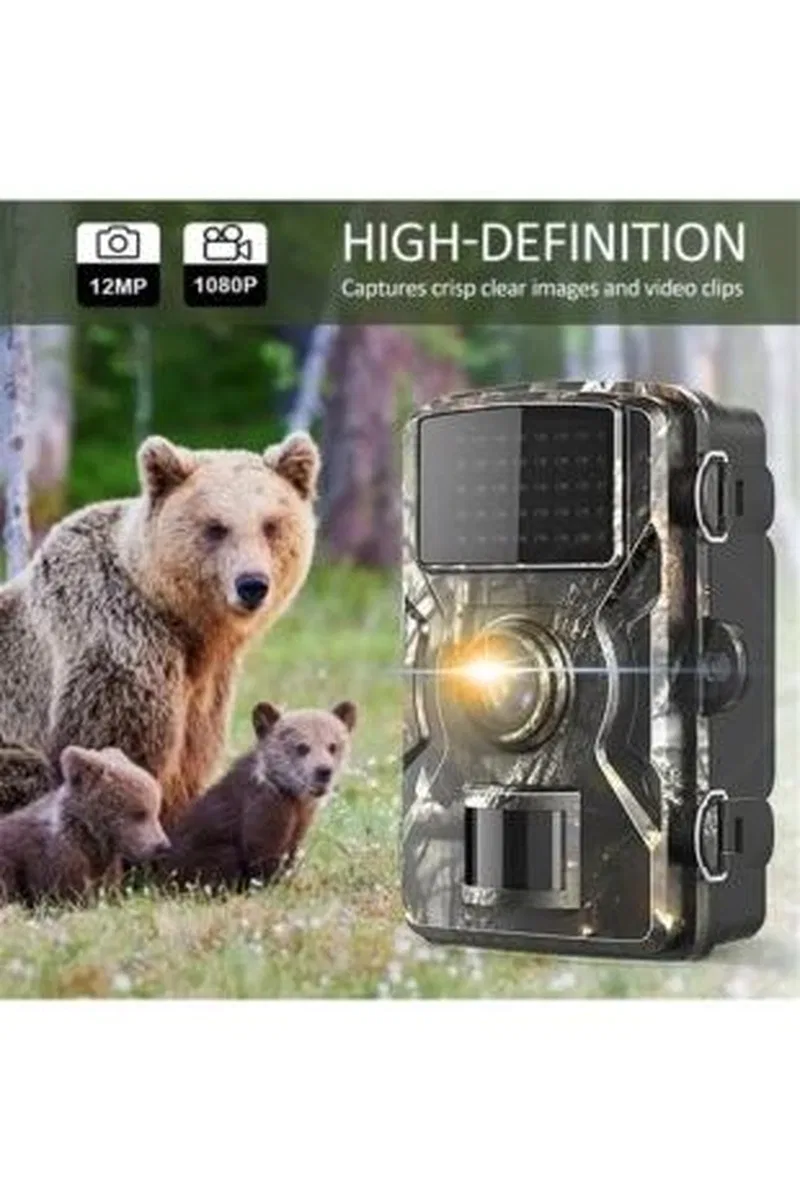 Fotokapan Kamera 12mp 1080p Doğa Ve Outdoor Gece Görüşlü Kamera Su Geçirmez görsel 6