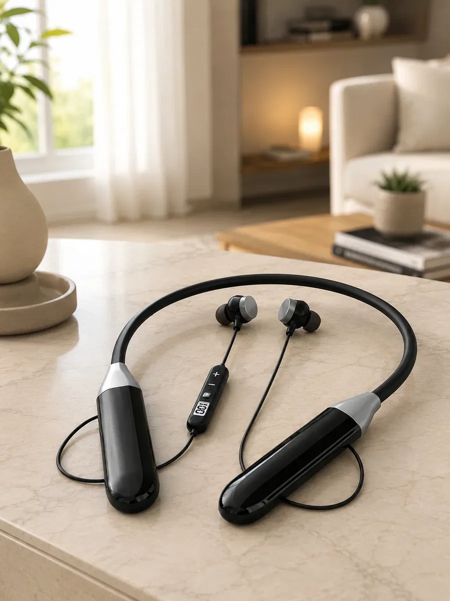 Boyun Tipi Bluetooth Kulaklık Kablosuz Mikrofonlu Uzun Kullanım Süreli Müzik ve Telefon Görüşme Kulaklığı görsel 2