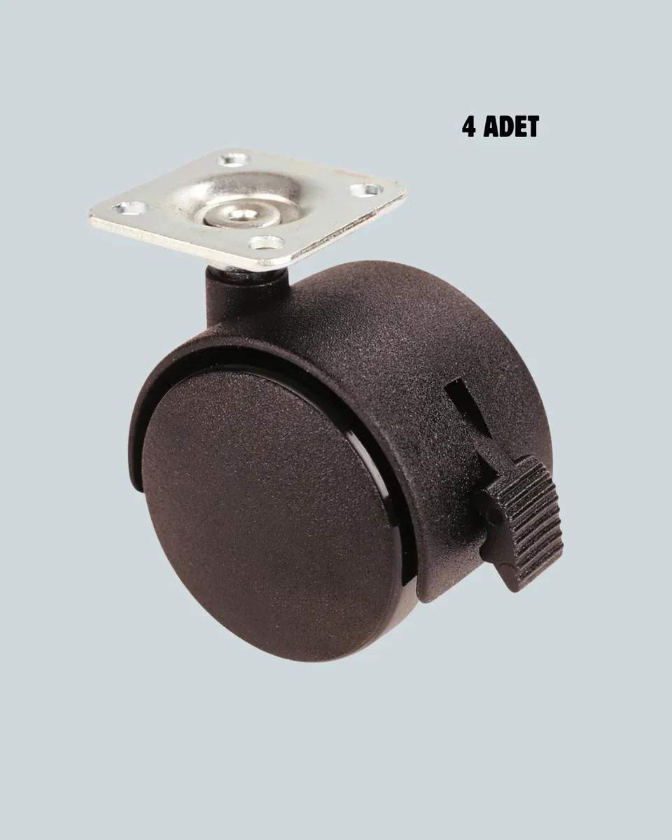 Mobilya İçin Kilitli 4 cm Tekerlek Ayak Seti görsel 3