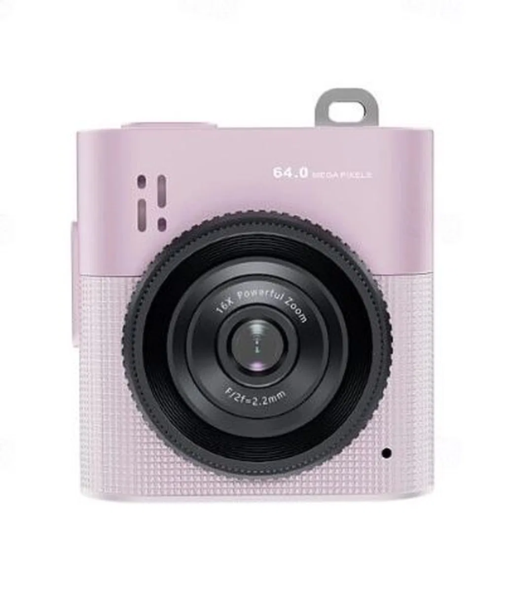Mini Dijital Kamera 64mp 16x Digital Zoom Retro Vintage 1. 4’’ekranlı Video Kamera Taşınabilir Tasarım Pembe görsel 2