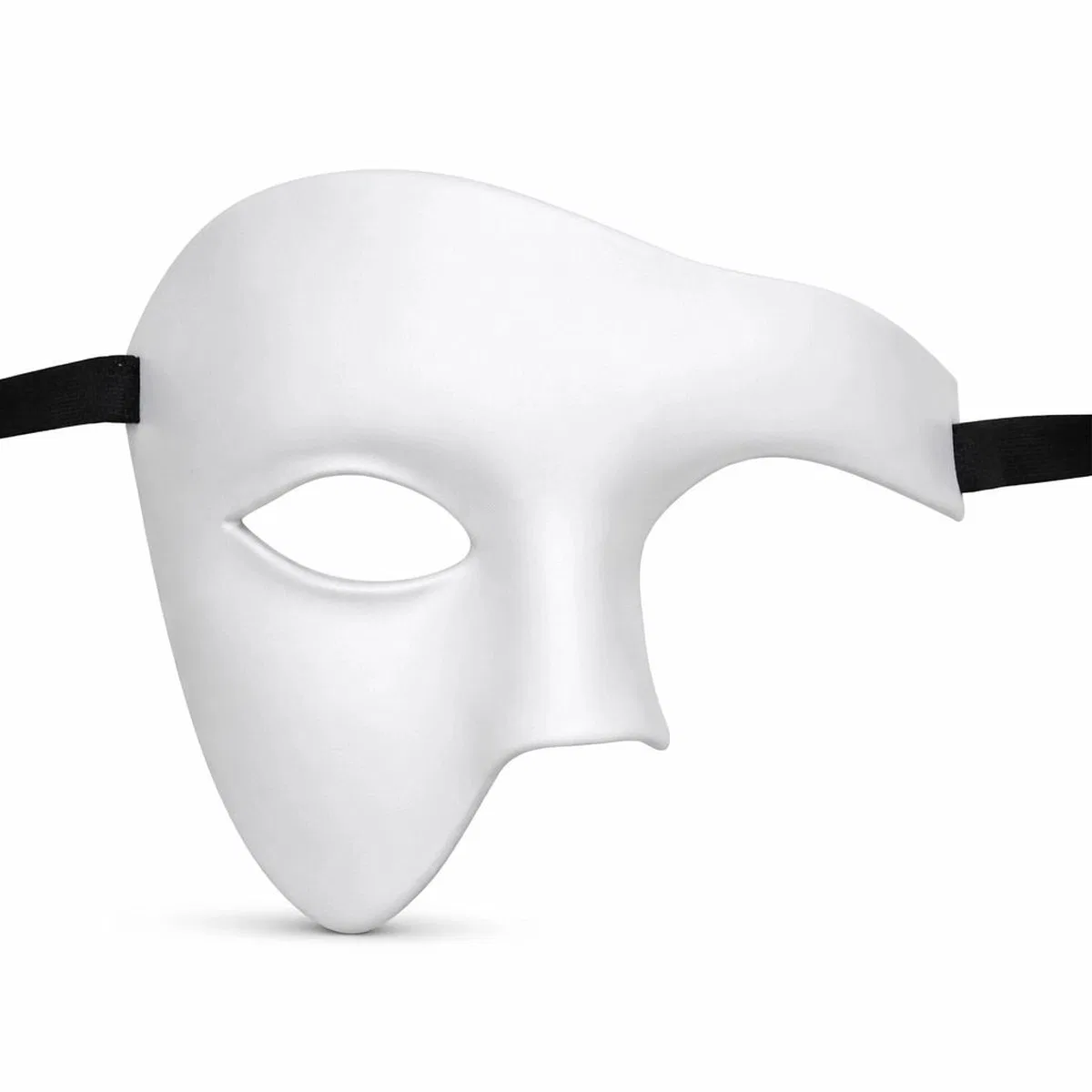 Beyaz Yarım Erkek Maske – Phantom Parti Balo Maskesi görsel 2
