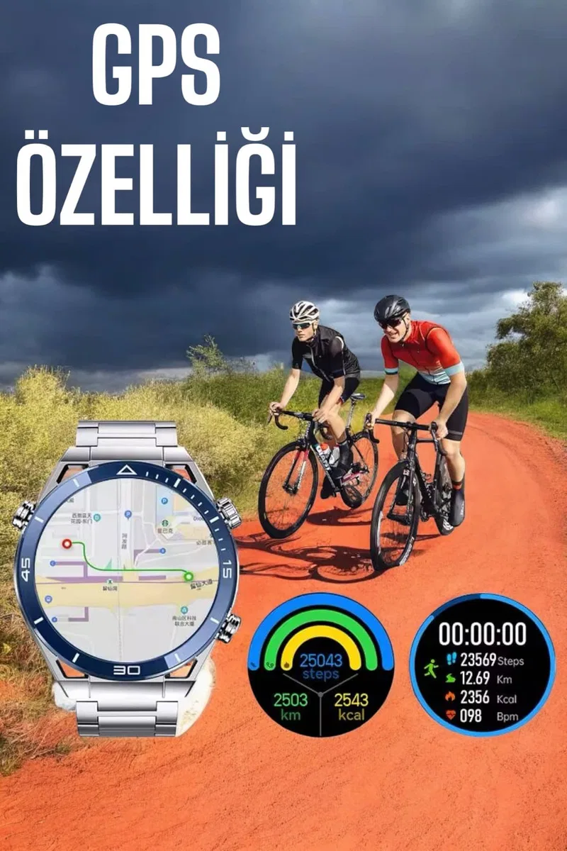 Akıllı Saat Yeni Nesil 2024 Model Metal Kordonlu Bluetooth Bağlantılı görsel 4