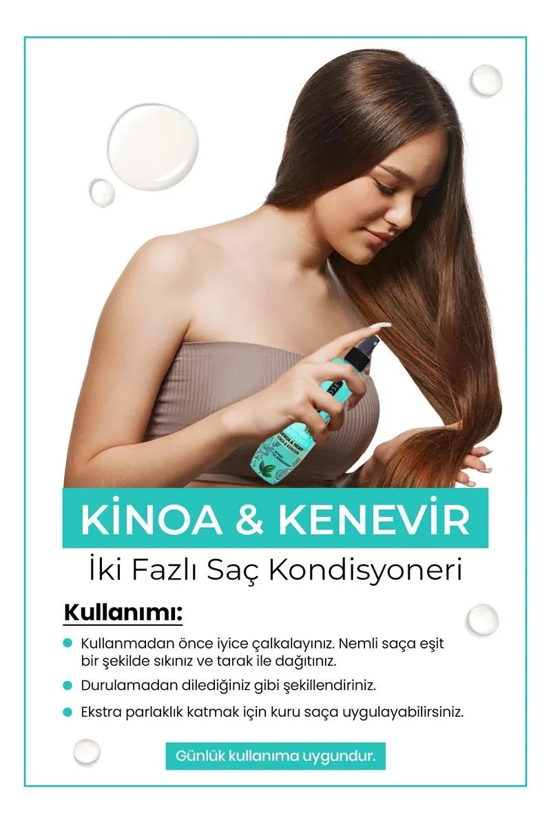 Çift Fazlı Kinoa & Kenevir Kondisyoner Fön Suyu 240 ML - mrfs görsel 3