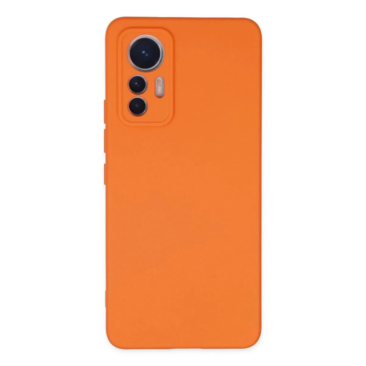 Xiaomi Mi 12 Lite Kılıf Nano İçi Kadife Silikon - Turuncu