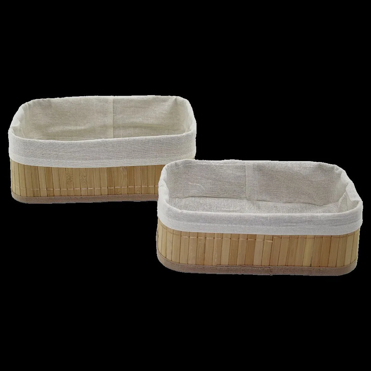 Bambu Kenarlı Organizer Sepet 2'li (19x27x10 & 15x24x8 cm) görsel 2