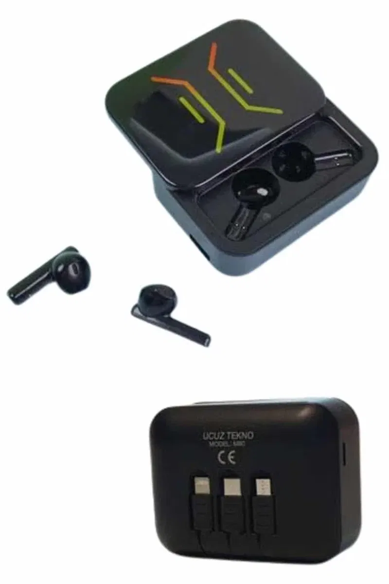 Powerbank Bluetooth Kulaklık Oyuncu Kulaklığı Yüksek Ses Kaliteli görsel 5