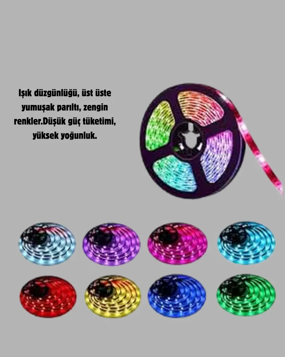 Smart Şerit LED Işık – Uzaktan Kumandalı, USB Girişli, Müzik Modlu görsel 4