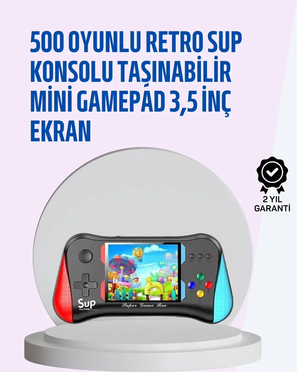 Taşınabilir Oyun Konsolu – 3, 5" Ekranlı ve 500 Oyunlu
