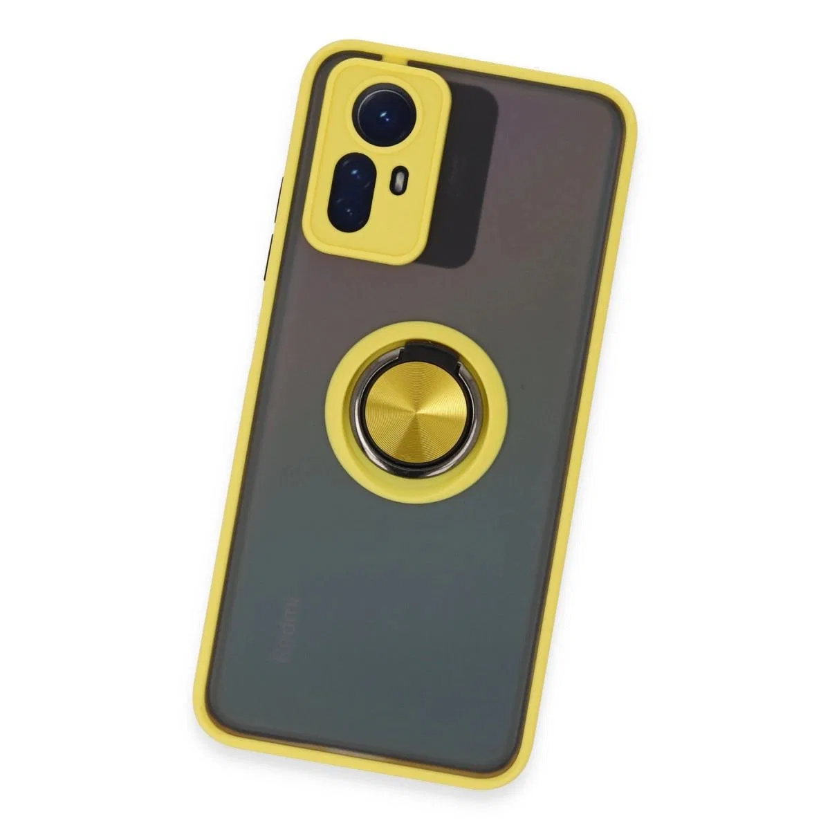 Xiaomi Redmi Note 12s Kılıf Montreal Yüzüklü Silikon Kapak - Sarı görsel 3