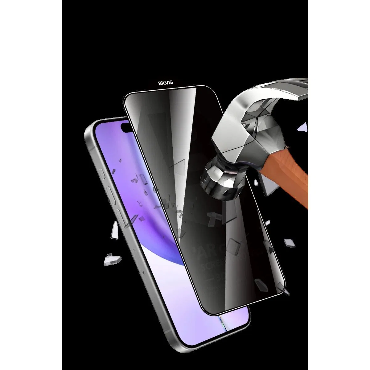 Apple İphone 18 Pro Max Bilvis 5d Privacy Diamond Hayalet Cam Ekran Koruyucu görsel 3