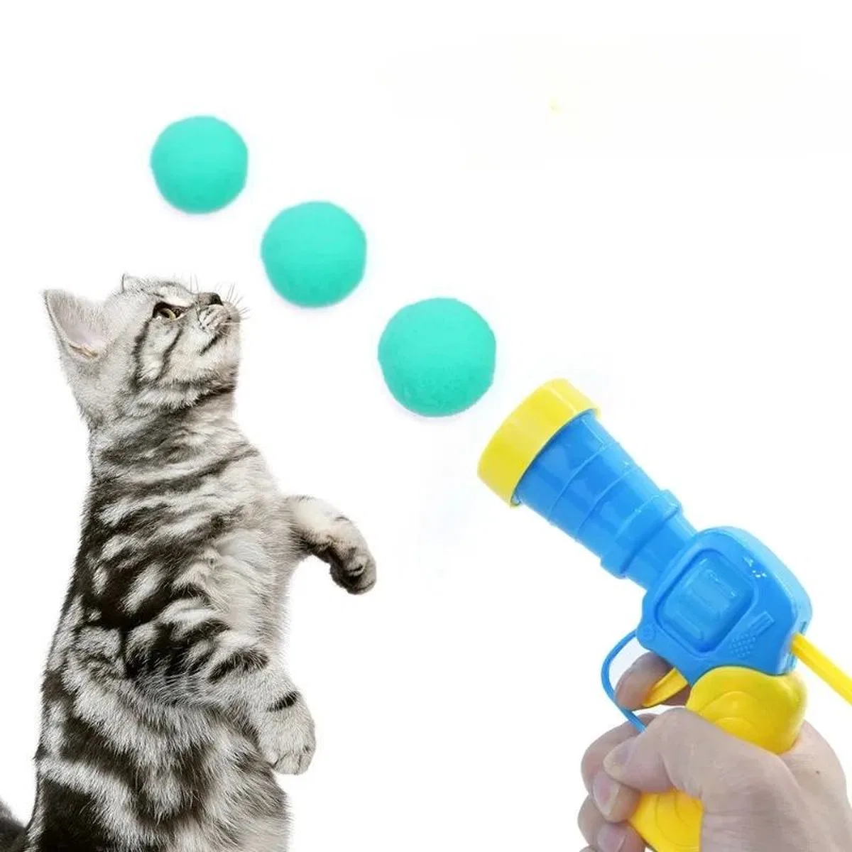 Peluş Top Atan İnteraktif Kedi Oyuncağı görsel 4
