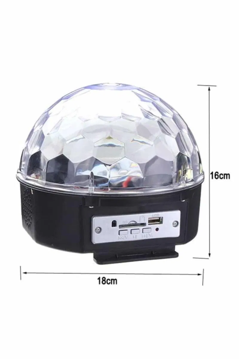 Disko Topu Renkli Işıklı Lazer Parti Bluetooth Bağlantılı Led Küre görsel 3