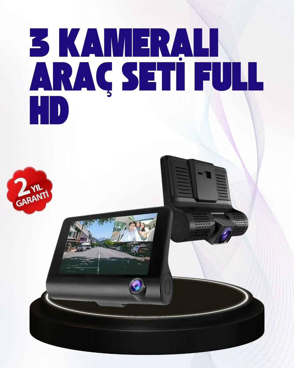 170° Geniş Açılı Araç Kamerası – 4. 0” IPS Ekranlı Full HD DVR