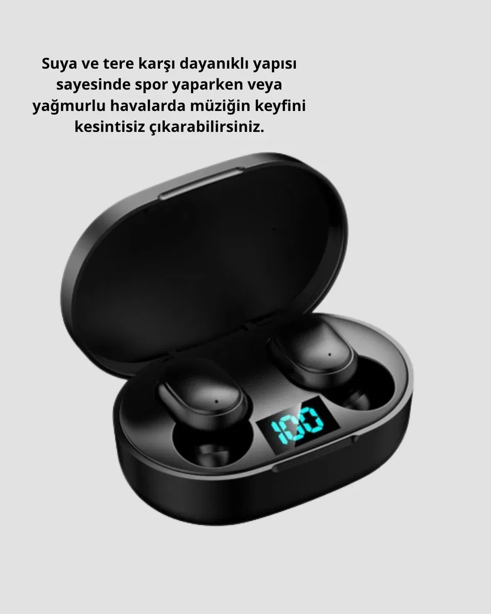 ANC Bluetooth Kulaklık – Suya ve Tere Dayanıklı, Uzun Pil Ömürlü, Mikrofonlu Kablosuz Kulaklık görsel 5