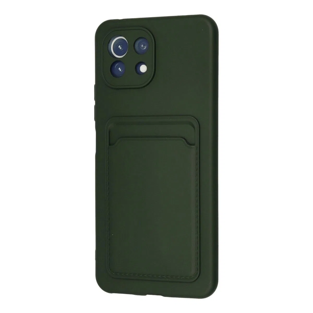 Xiaomi Mi 11 Kılıf Kelvin Kartvizitli Silikon - Koyu Yeşil görsel 3