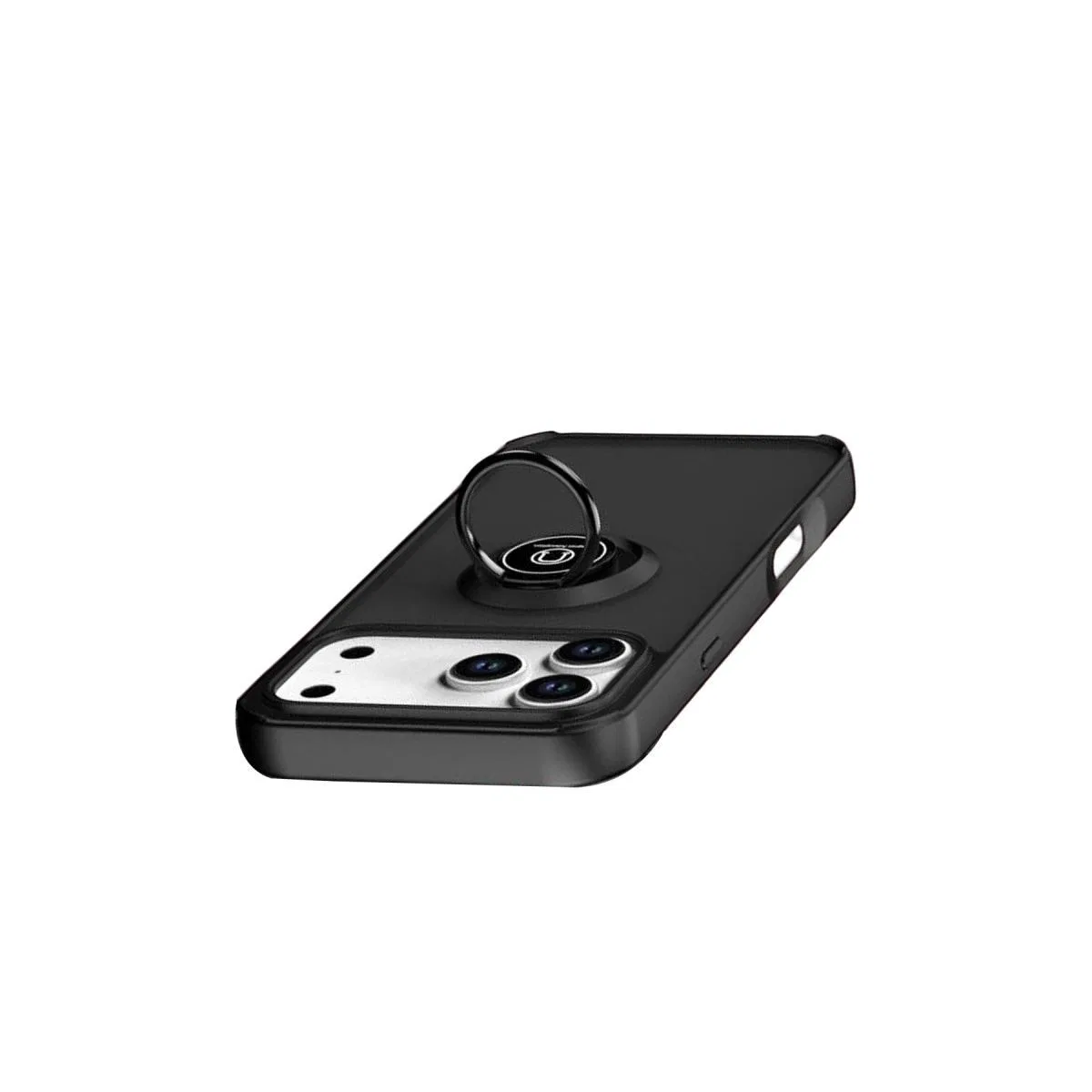 Apple İphone 17 Pro Montreal Yüzüklü Silikon Kapak - Siyah görsel 4