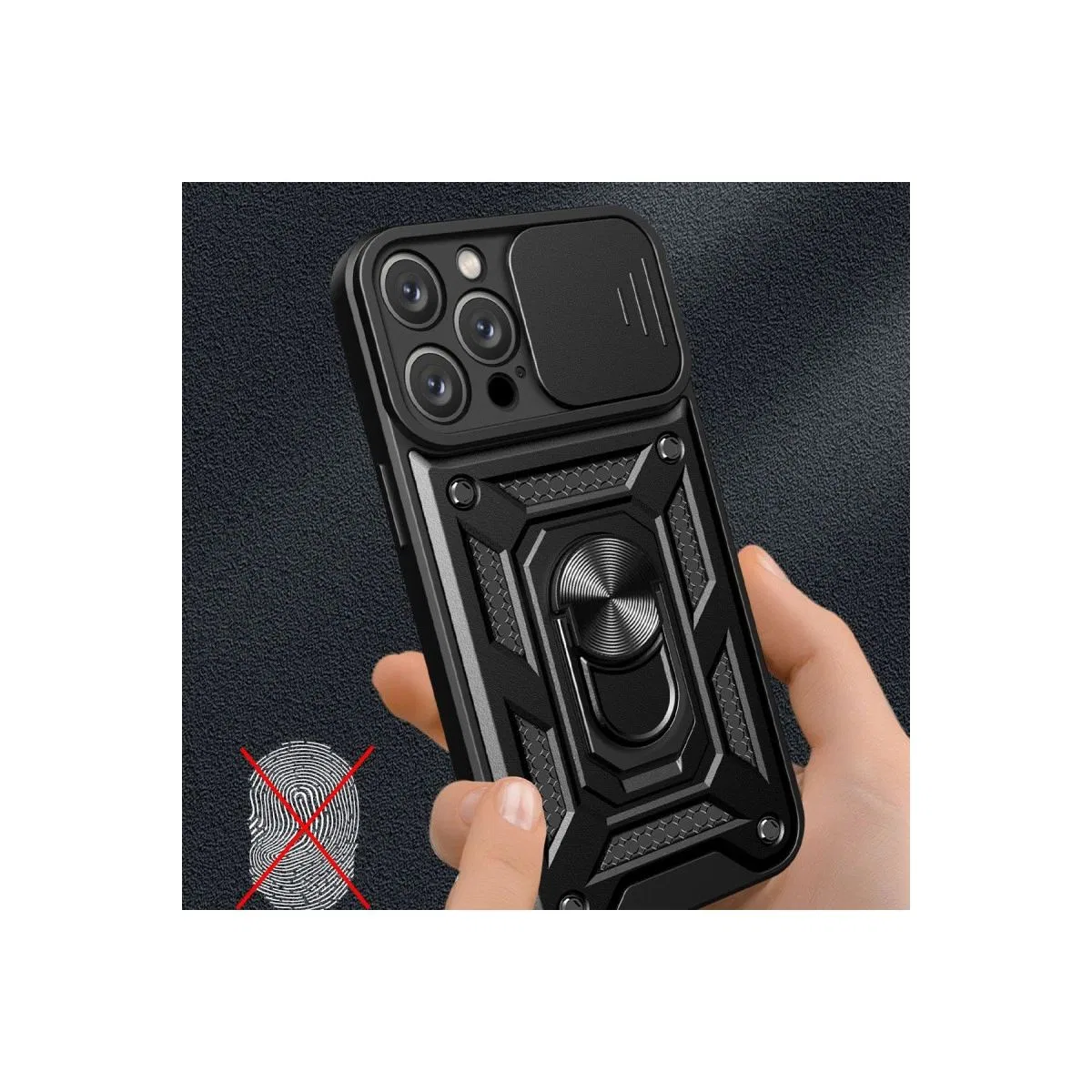 Apple İphone 16 Pro Kılıf Pars Lens Yüzüklü Silikon - Kırmızı görsel 3