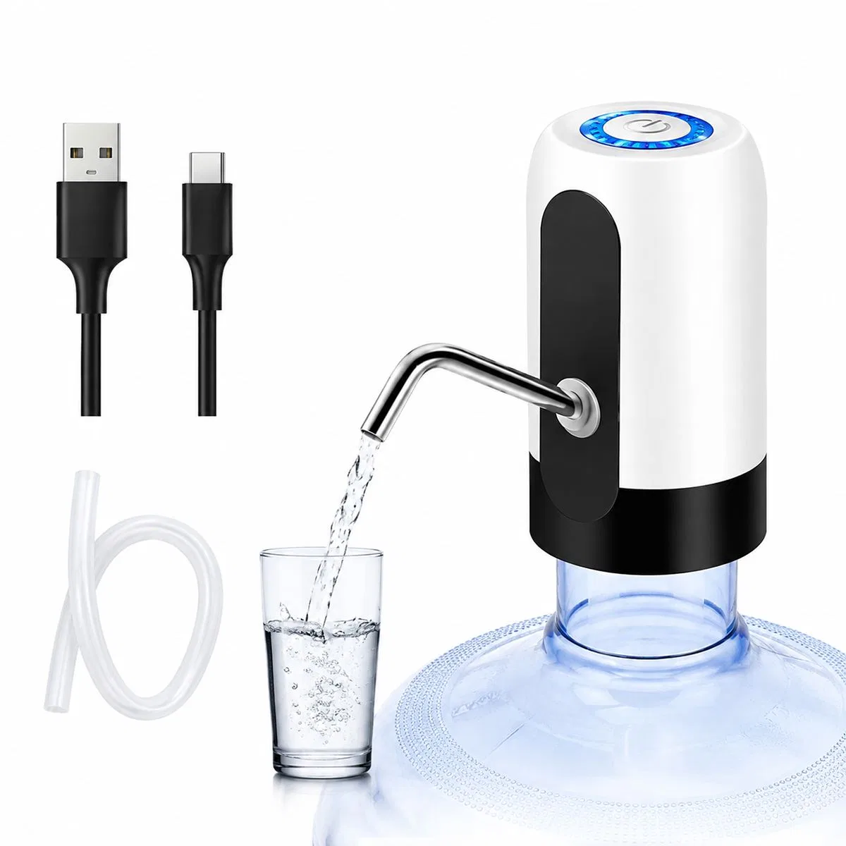 USB Şarjlı Otomatik Damacana Su Pompası 4W 800mAh görsel 2