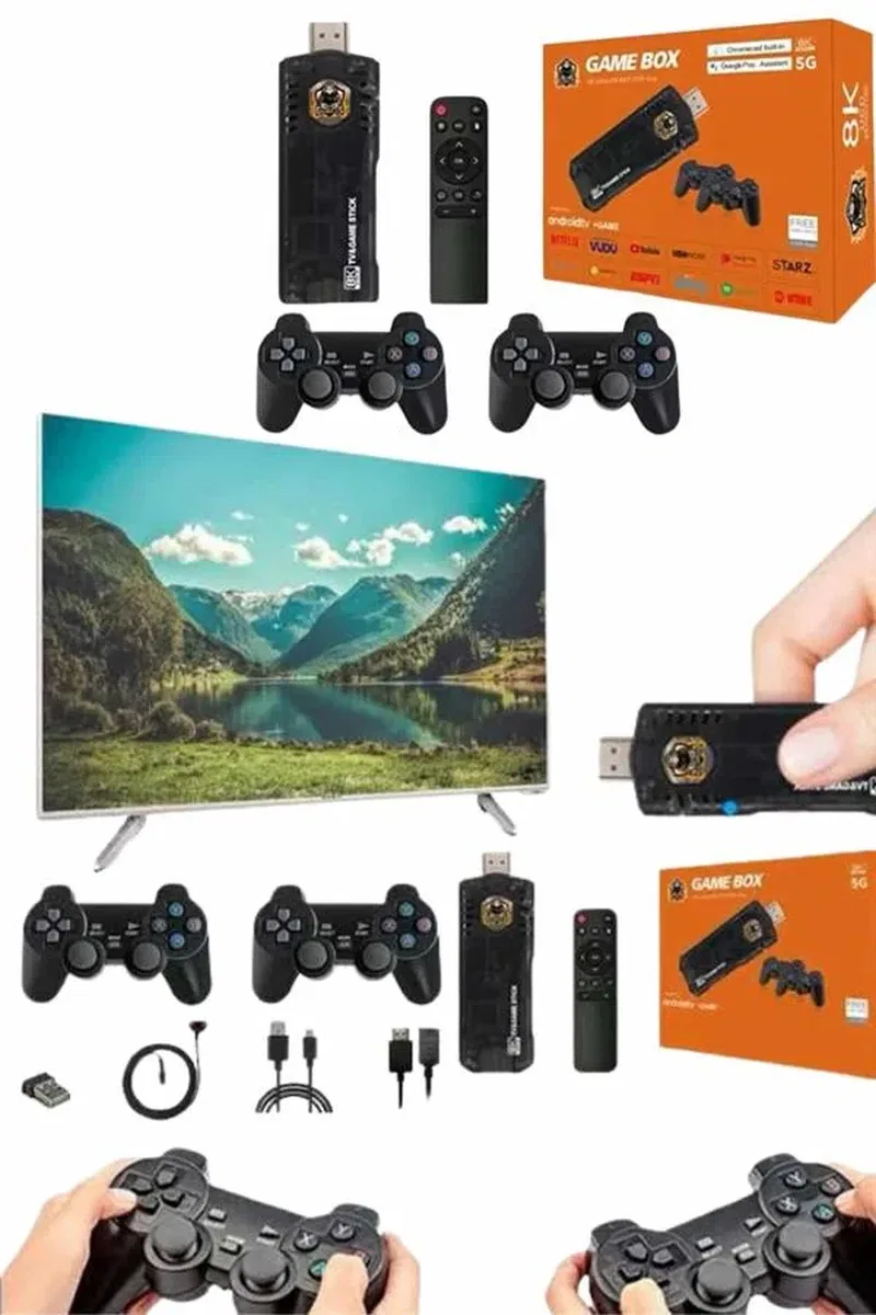 Game Box Android Tv 36500 Oyunlu Atari 5g 8k HDR Ultra HD 64 GB görsel 3