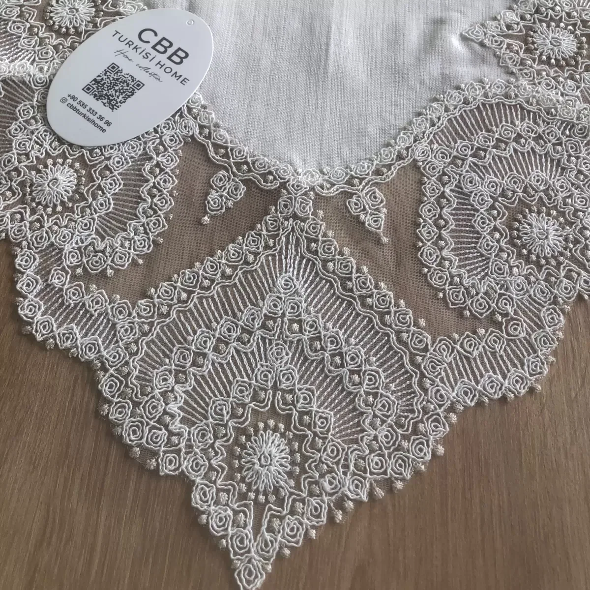 Sofra Takımı Kartanesi Gardenya Keten Yemek Takımı 160x220 Masa Seti 12 Kişilik 26 Parça Runner Set Kreme Gold görsel 10