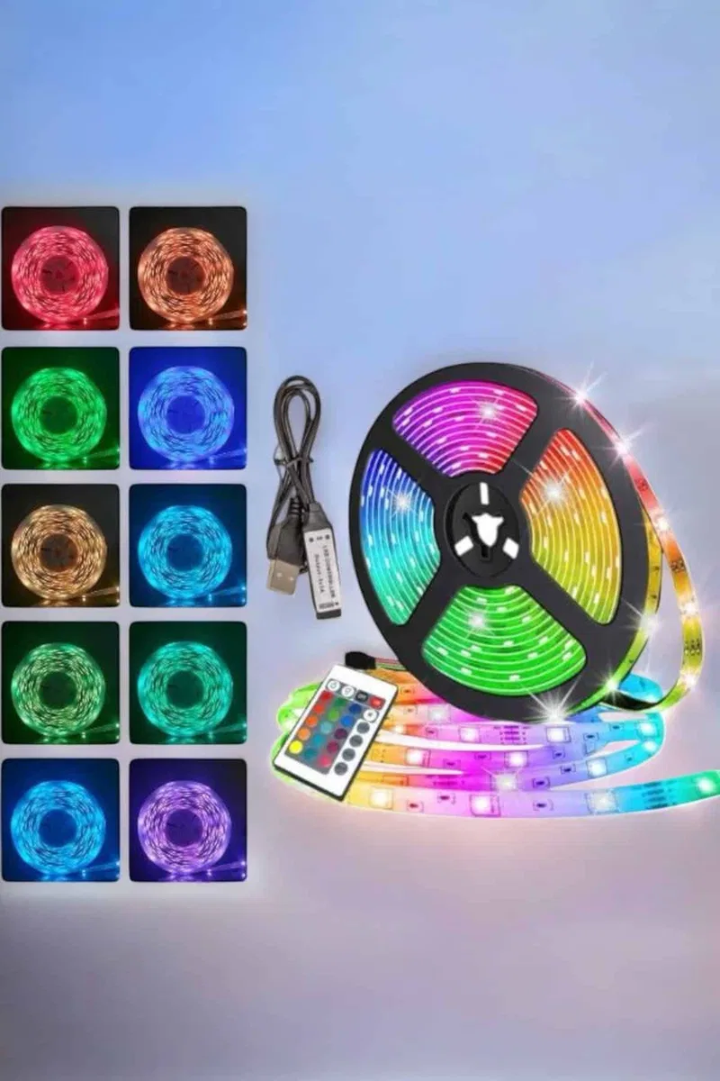 Yeni Nesil RGB Işıklı 10Metre Şerit LED Kumandalı Kullanım görsel 3