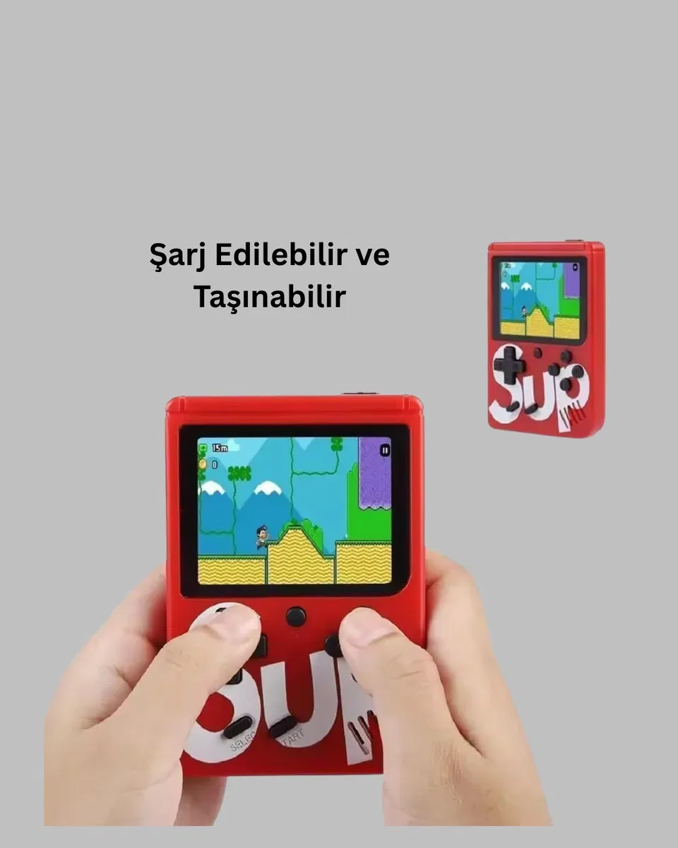 400 Oyunlu Taşınabilir Retro El Konsolu görsel 2