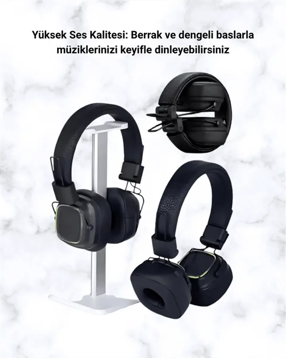 RGB Işıklı Katlanabilir Bluetooth 5. 3 Kulak Üstü Kulaklık görsel 4