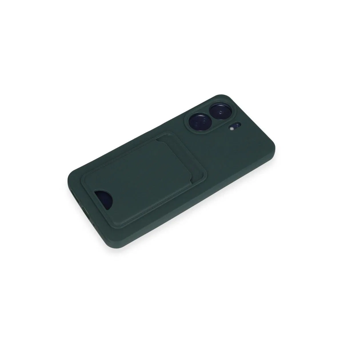 Xiaomi Redmi 13c Kılıf Kelvin Kartvizitli Silikon - Koyu Yeşil görsel 4