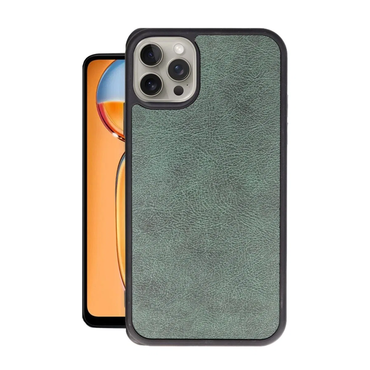 Apple İphone 15 Pro Max Kılıf Aras Deri Kapak - Koyu Yeşil