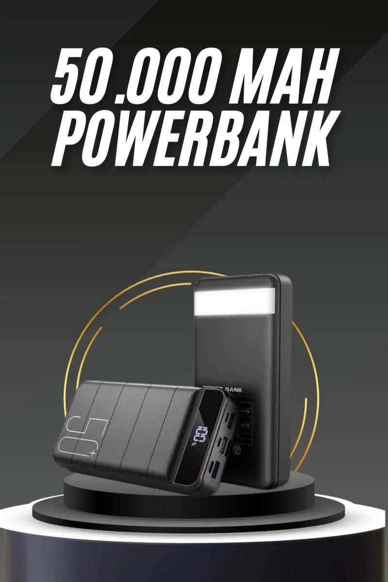 50. 000 Mah Led Dijital Göstergeli Usb Çıkışı Powerbank