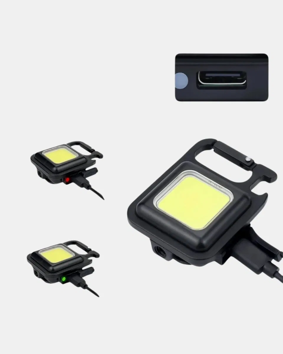Şarjlı Cob Led Anahtarlık Fener – 4 Modlu, Manyetik Ve Katlanabilir Standlı Yeni Nesil görsel 5