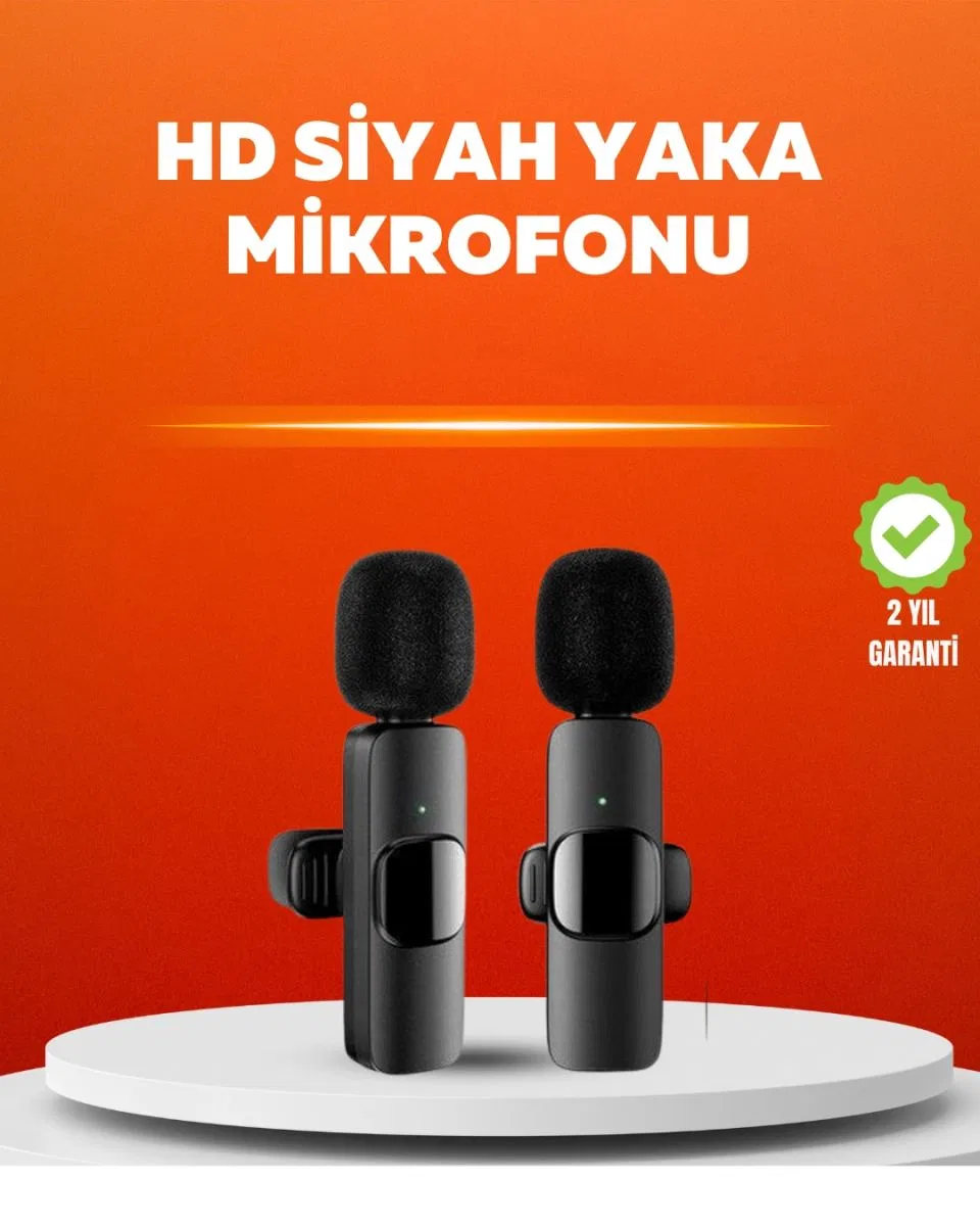 Çift Mikrofonlu Kablosuz Kayıt Seti İphone Uyumlu Mini Mikrofon