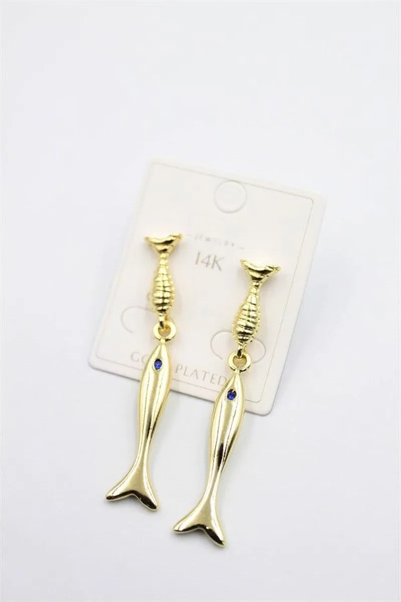 Balık Küpe - Altın