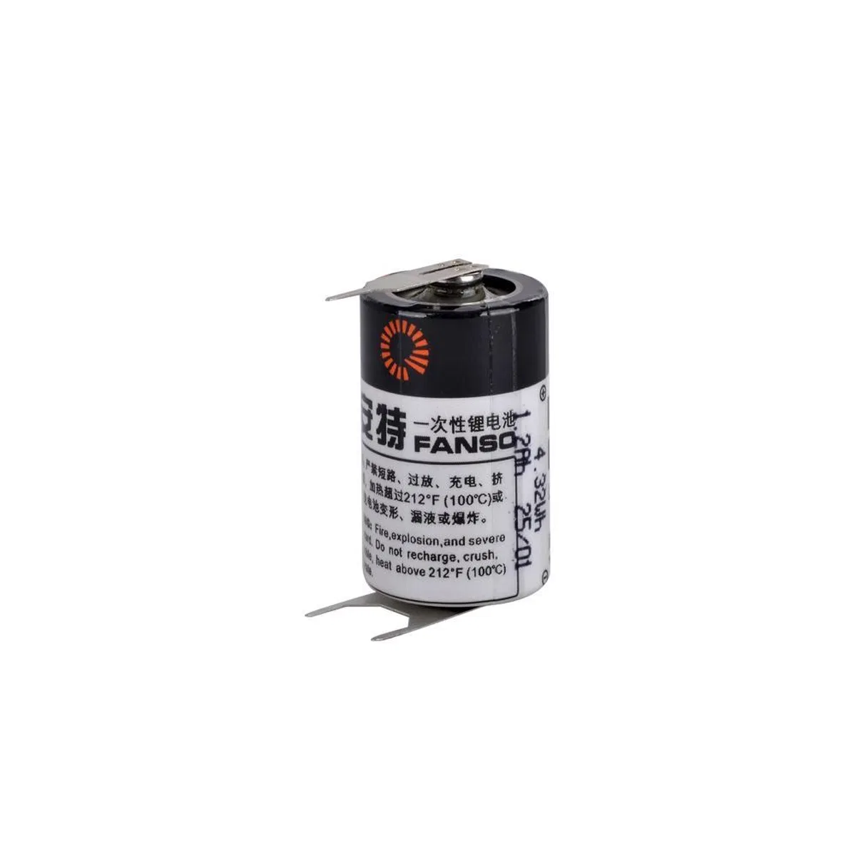 Fanso Er14250h 3. 6v 1/2 Aa Size Lithium Pil (li-socl2) 3 Pın