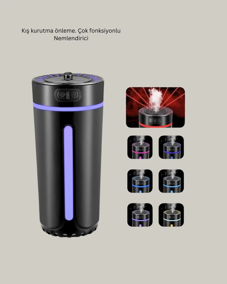 USB Bağlantılı LED’li Hava Nemlendirici Aromaterapi Buhar Difüzörü görsel 2