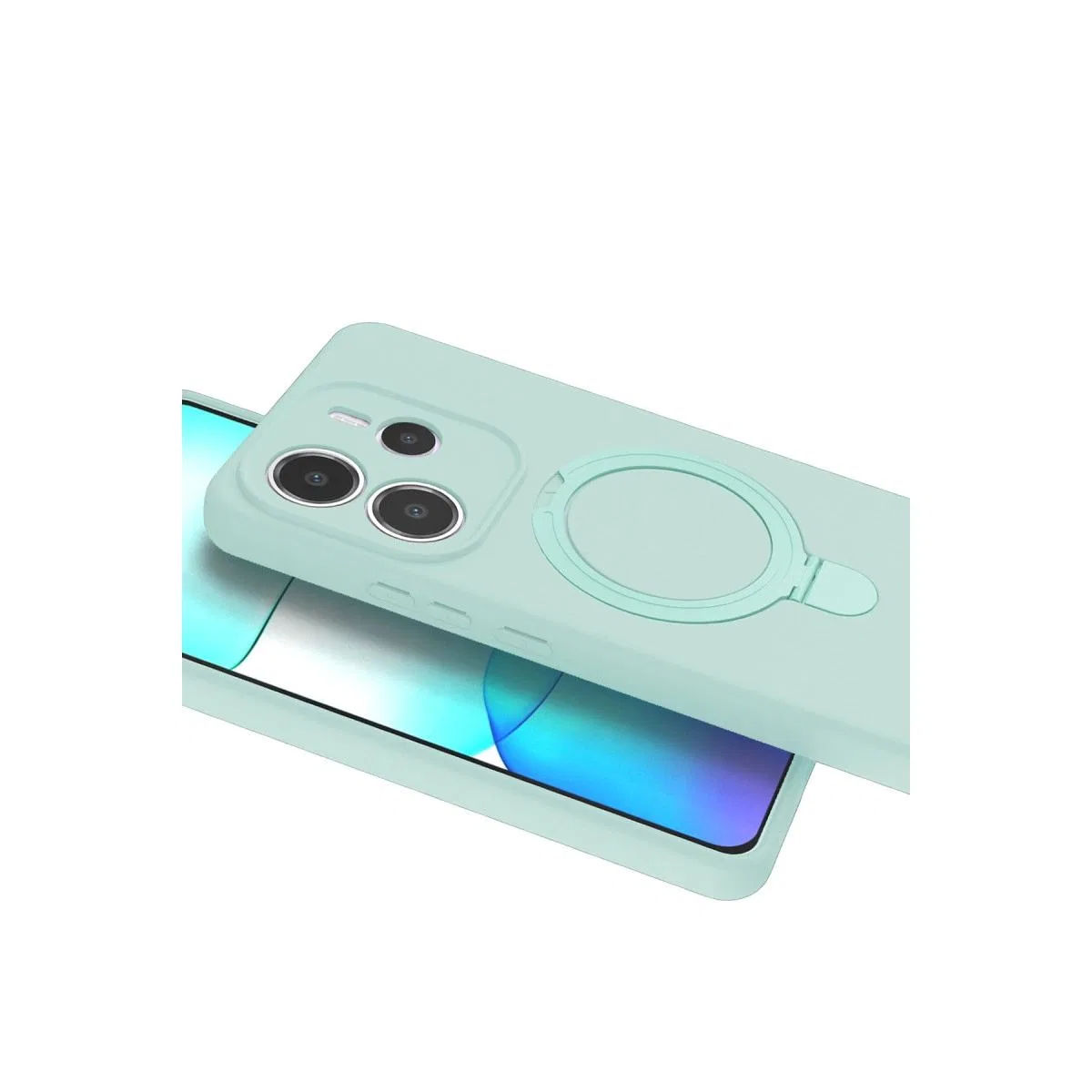 Xiaomi Redmi Note 14 4g Regal Magsafe Standlı Kapak - Su Yeşili görsel 4