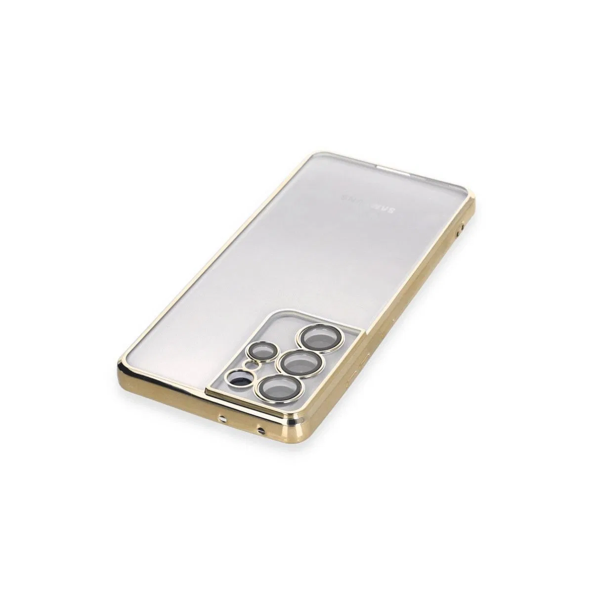 Samsung Galaxy S21 Ultra Kılıf Razer Lensli Silikon - Gold görsel 3