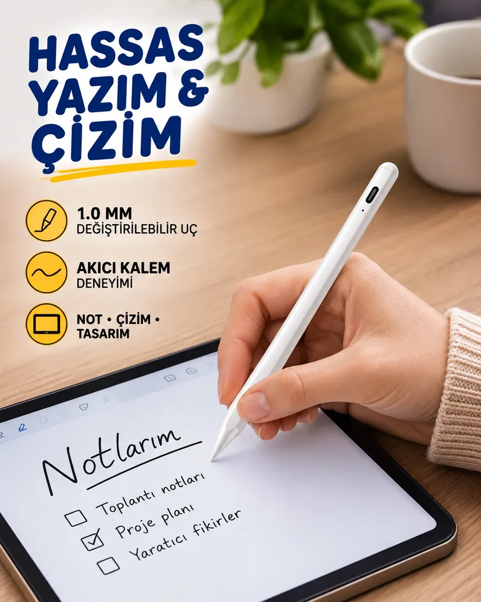 Eğim Sensörlü Dijital Kalem – Yüksek Hassasiyetli 1, 0 mm Uç, Uzun Pil Ömrü Yeni Nesil
