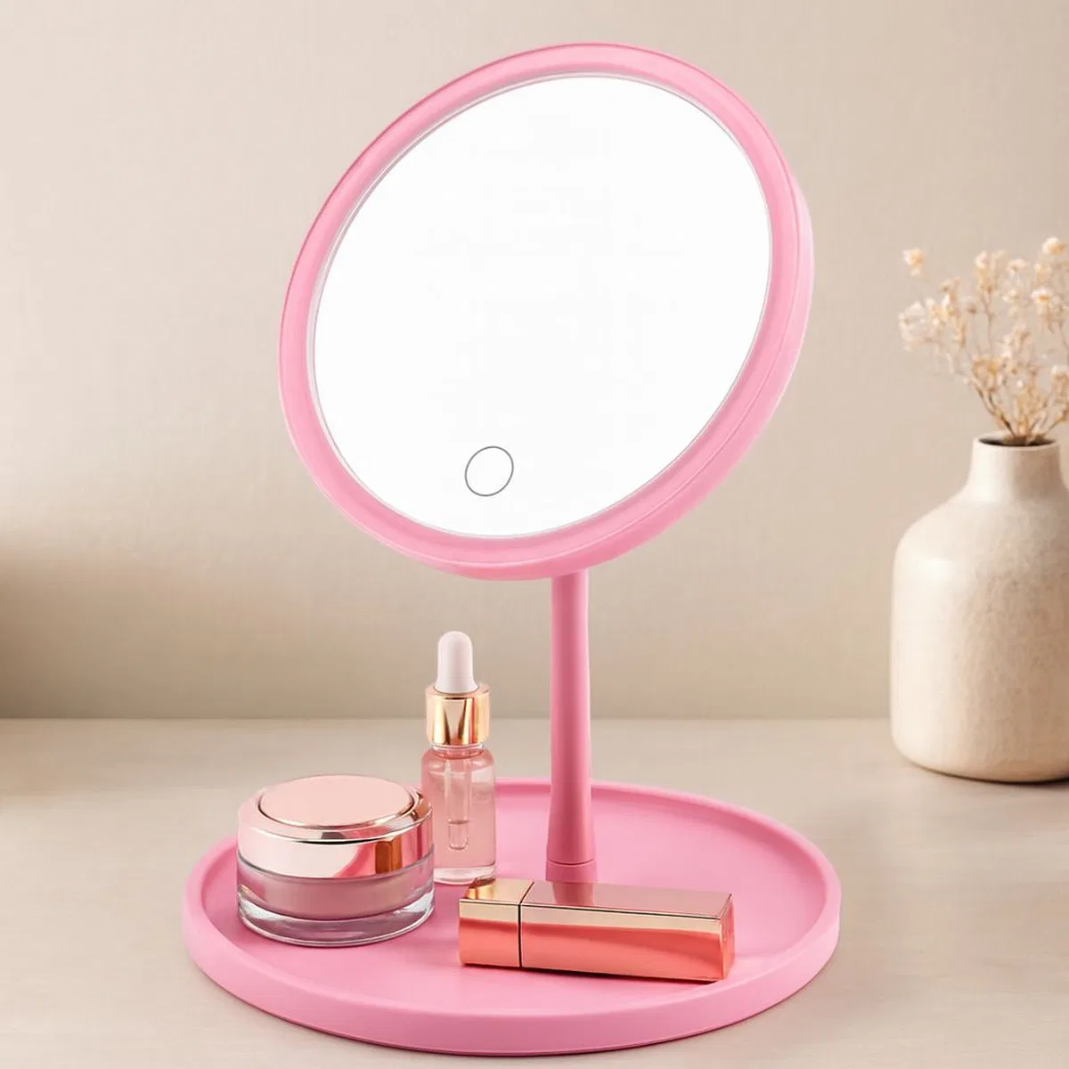 Dokunmatik LED Makyaj Aynası USB Şarjlı 3 Kademe 17. 5cm 360°