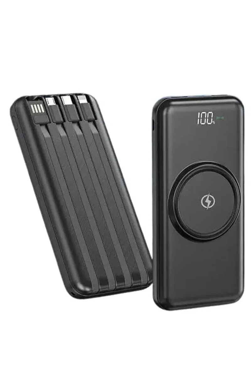 Kablosuz Çoklu Şarj Girişli 10. 000 Mah Kablolu Powerbank Taşınabilir görsel 3
