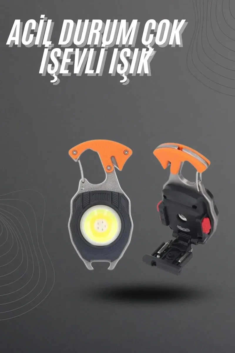 El Feneri LED Anahtarlık Çok Fonksiyonlu Mini Çakmak Özellikli