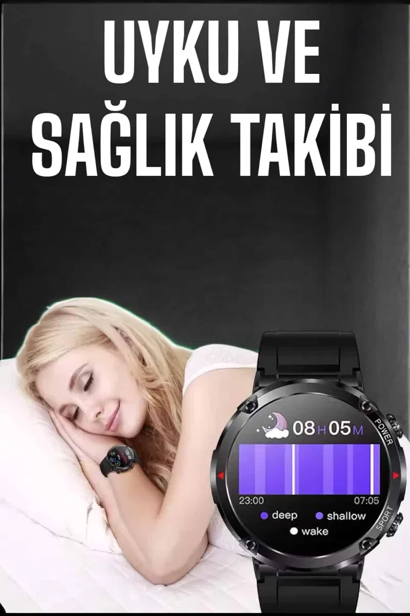Akıllı Saat Yeni Nesil Bluetooth Bağlantılı Uyku ve Sağlık Takibi NFC ve GPS görsel 3