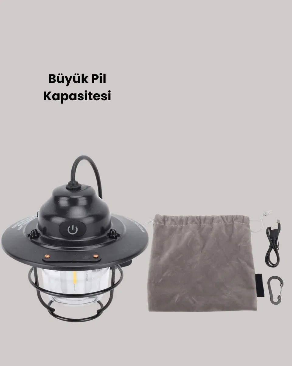 Çam Kozalağı Şekilli Retro Kamp Gece Lambası görsel 3
